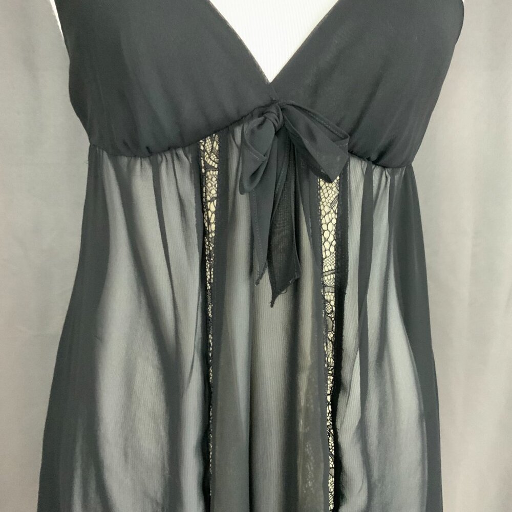 Vintage Oscar de la Renta Pink Label Black Babydoll Dress/Top Wimsigoth Sz S - Picture 12 of 16